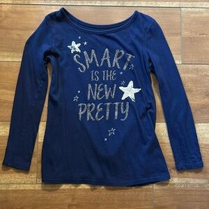 Navy blue longsleeve top glitter detail